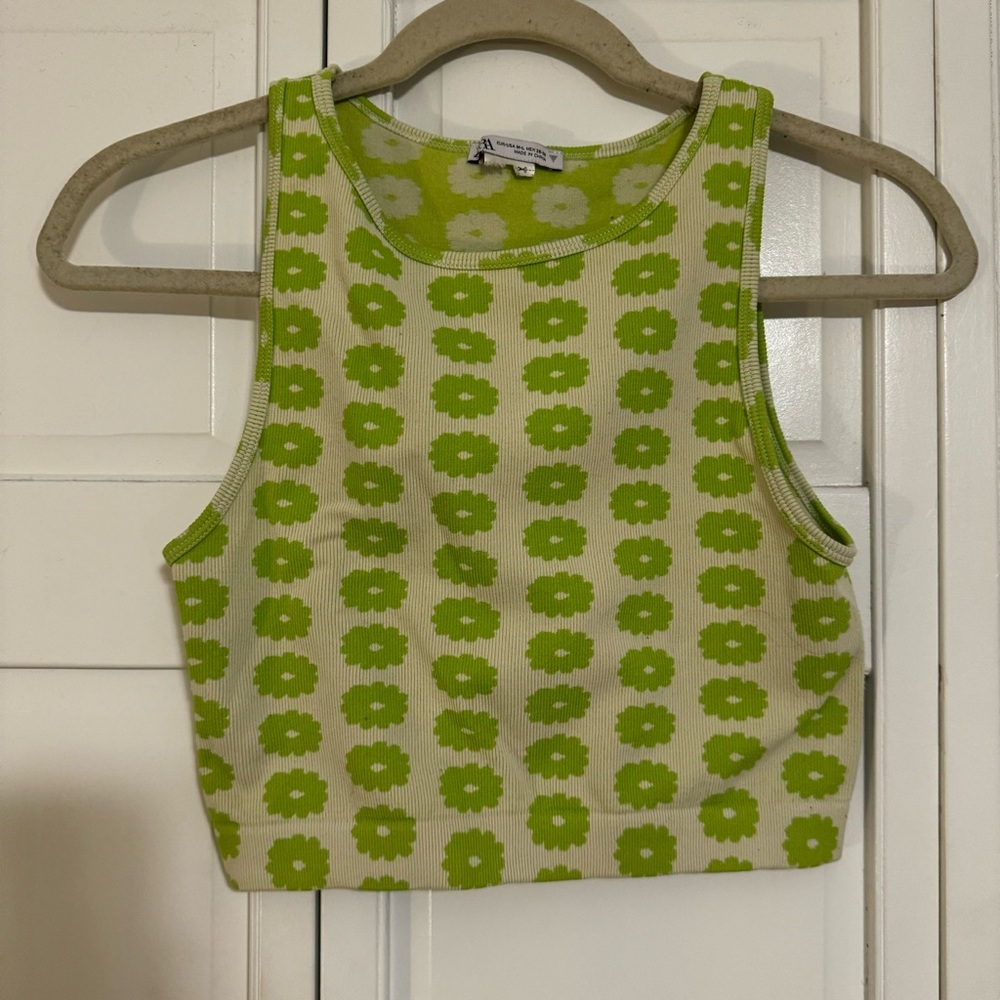 Zara Green Floral Crop Top